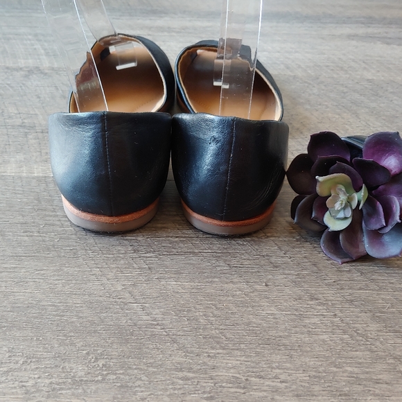 Franco Sarto Leather Peep Toe Slides - Picture 3 of 4